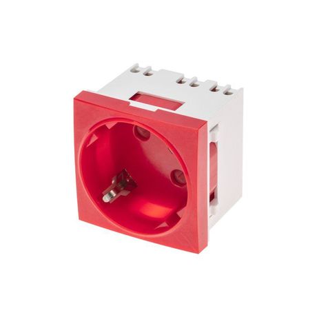 Розетка электрическая 45x45, CEE 7/4, 2K+3, 16A, красная | 11-8978 REXANT MEET