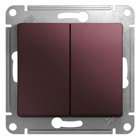 Выключатель 2-кл. СП Glossa 10А IP20 (сх. 5) 10AX механизм баклажан. SE GSL001151 APC