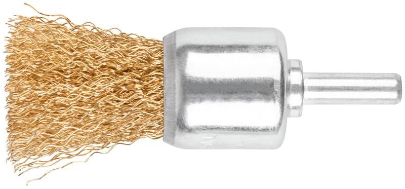 Щетка для дрели, Чашка, латунированная витая проволока 0,3 мм, 25 блистер, Profi - 82-918 РОС