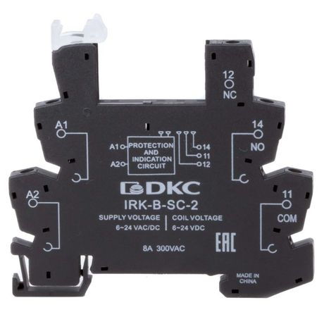 Колодка ультратонкая для реле серии RIS, вх. напр. 6-24V AC/DC, винт. клеммы | IRK-B-SC-2 DKC ДКС