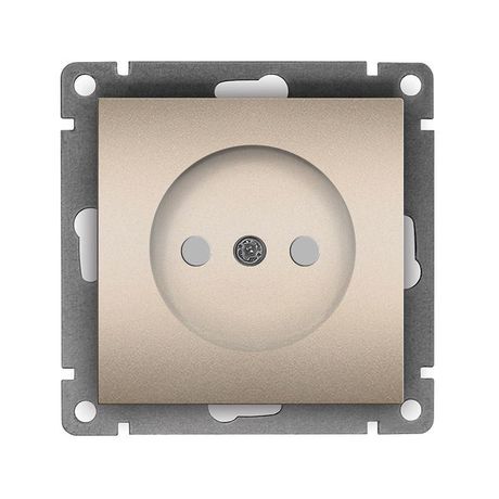 Розетка одноместная UNIVersal серия Афина б/з, с/у, з/ш, 16А, 220В, шампань (еврослот), механизм - A0047-Br Союз