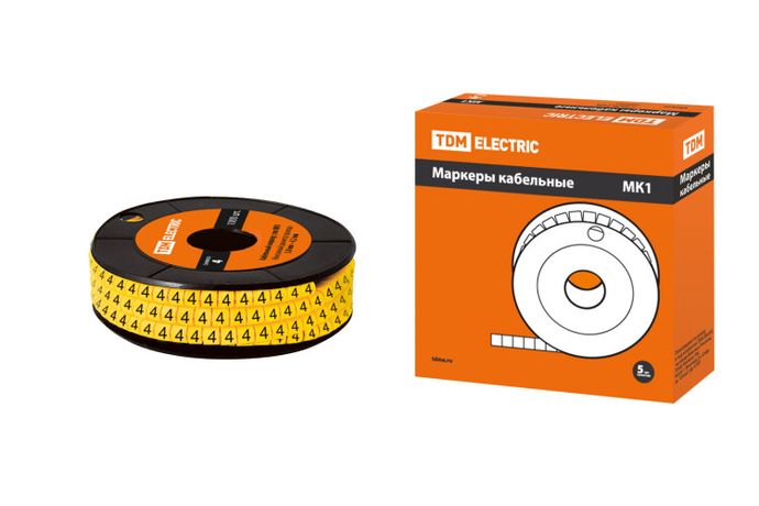 Маркер МК1 - 2,5мм символ "4" 1000шт/ролл | SQ0511-0019 TDM