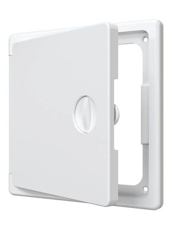 Люк-дверца ревизионная накладная 150х150мм с ручкой-задвижкой АБС бел. EVECS ЛТ1515П ЭРА