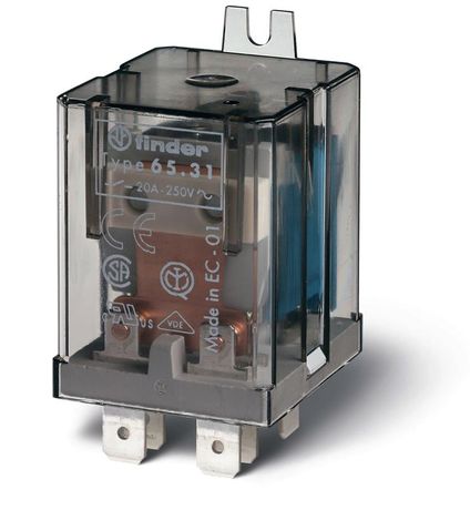 Силовое электромеханическое реле; монтаж в наконечники Faston 250 (6.3x0.8мм); 1NO 30A; контакты AgCdO (зазор ≥ 3мм) | 653190600309 Finder 65.31.9.060.0309