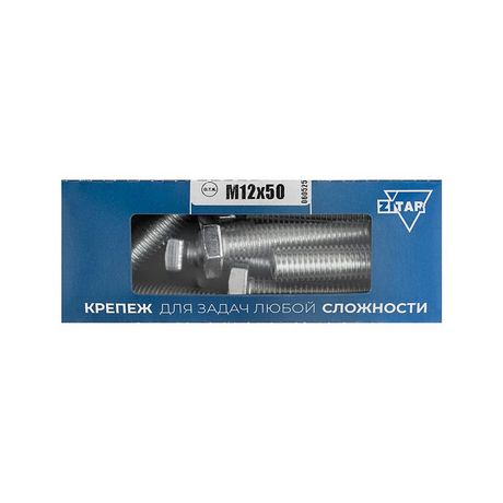 Болт с шестигранной головкой М12х50 DIN 933 оцинк. (уп.12шт) Tech-Krep/Zitar 126528