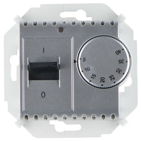 Регулятор для тёплого пола, с зондом, 16А, 230В, 3600Вт, 5-40град, IP20, алюминий - 1591775-033 Simon