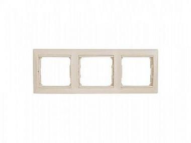 Рамка 3-м Valena горизонт. сл. кость/зол. штрих (DIY-упак.) IEK 695648 Legrand