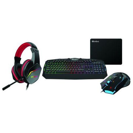 Комплект клавиатура и мышь GXZ990 игровой 1200-3600dpi + коврик гарнитура черн. Intro Б0060195 ЭРА