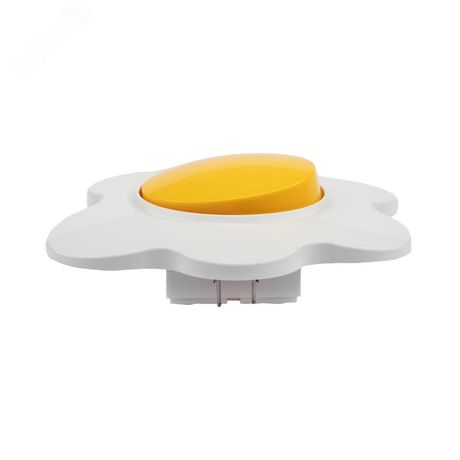 Выключатель одноклавишный KRANZ HAPPY Яичница скрытой установки, желтый/белый - etmKR-78-0629 MEET