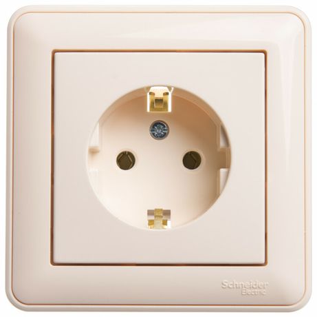 Розетка 1-м СП W59 16А IP20 с заземл. без защ. шторок сл. кость SE RS16-154-28 APC