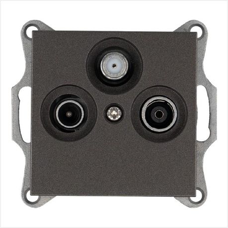 Розетка телевизионная оконечная TV + FM SAT 3-м Ф9.5мм механизм мокко Jasmart G6206Z