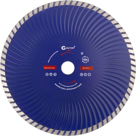 Диск отрезной алмазный турбо волна CUTOP, 230 x 3.0 8.0 22.2 мм - 62-23030 РОС