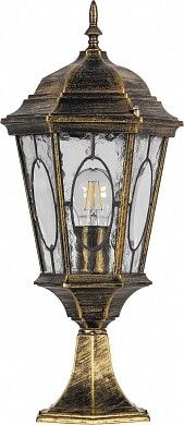 Светильник садово-парковый PL154 60W 230V E27 240*240*550мм черное золото (большой, на постамент 0,54М) | 11322 FERON чер.зол.