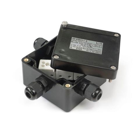 Коробка огнестойкая взрывозащ. КВО армамидная антистат. 2 ввода под углом 90град. 0.75-1.5кв.мм черн. Спецприбор Промрукав PR08.15605 Строитель