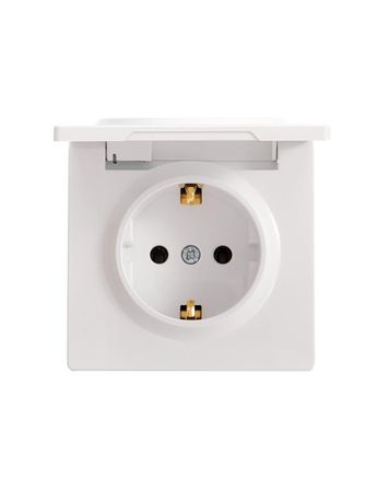 Розетка 1-м ОП LETO с заземл. крышкой ПБТ бел. LEZARD 752-0200-123B