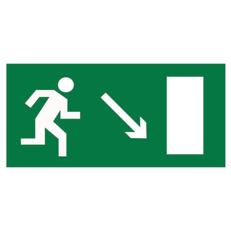 Пластина Напр. к эвакуационному выходу направо вниз PP-36162.E07 - a17325 BS