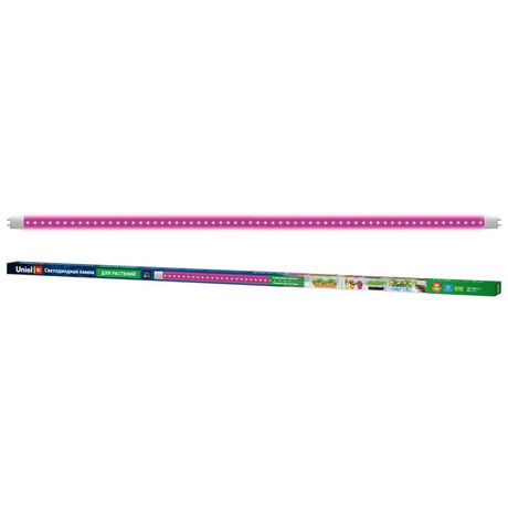 Лампа светодиодная LED-T8-18W/SPSB/G13/CL PLP30WH 18Вт T8 линейная прозрачная G13 для растений спектр рассады и цветения Uniel UL-00006698