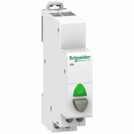 Кнопка управления iPB 1НО серая+зеленый индикатор | A9E18036 Schneider Electric