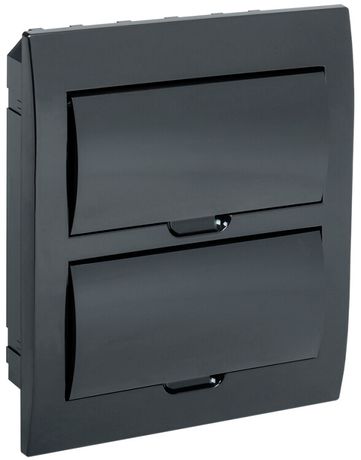 Корпус модульный пластиковый встраиваемый ЩРВ-П-24 черный черн. дв IP41 | MKP13-V-24-41-K02 IEK