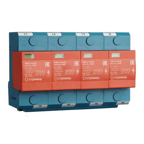 Устройство защиты от импульсных перенапряжений РИФ-Э-I+II+III 385/30 с (4+0) Стример 114112