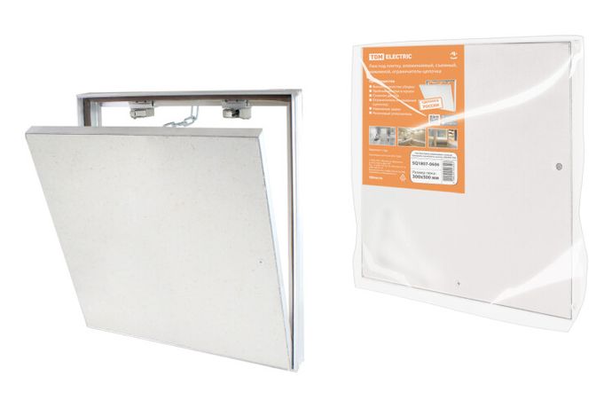 Люк под плитку, алюминиевый, съемный, нажимной, ограничитель-цепочка, 300х500, | SQ1807-0606 TDM