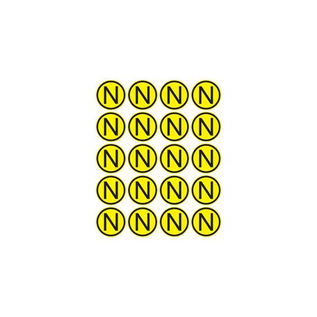 Наклейка знак электробезопасности ''N '' d - 20 мм (20шт на листе), REXANT 56-0059 MEET