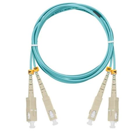 Патч-корд NMF-PC2M3C2-SCU-SCU-001 волоконно-оптический соед. многомод. 50/125мкм стандарта ОМ3 SC/UPC-SC/UPC двойн. LSZH нг(В)-HFLTx 2мм аква 1м NIKOMAX