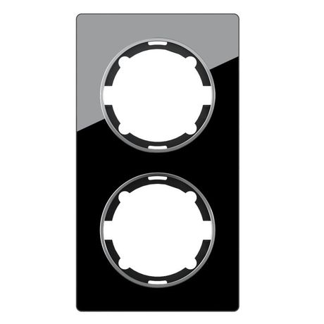 Рамка вертикальная стеклянная двойная, цвет чёрный - 2234950 ССТ