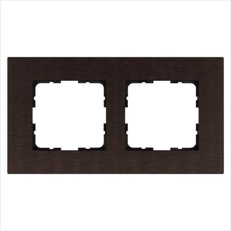 Рамка 2-м G-Metal метал. алюм. корич. Brown Jasmart G1002AZ Jasmart арт. G1002AZ