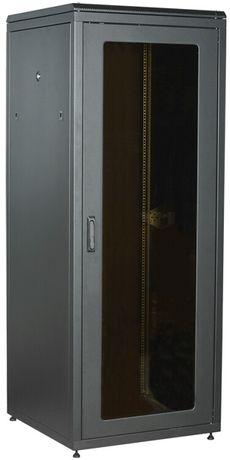 Шкаф сетевой 19' LINEA N 28U 800х800мм стеклянная передняя дверь задняя металлическая черный - LN05-28U88-GM IEK