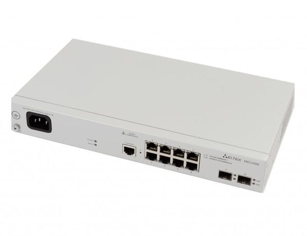 Коммутатор Ethernet 8 портов 10/100/1000BASE-T 2 порта 100BASE-FX/1000BASE-X L2220В AC 12В DС ELTEX MES2408B