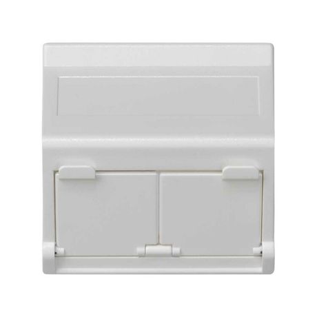 Плата наклонная защ. шторки на 2-мод. MD (RJ45 оптоволокно) 45х45мм бел. Simon Connect KB80-9