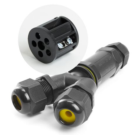 Коннектор водонепроницаемый для проводов Y-образный 3-контактный черный LD522/LD529 Feron - 41461