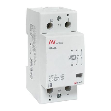 Контактор модульный КМ 40А 1NC+1NO 230VAC (2 мод.) AVERES | km-av-2-40-11-230V EKF