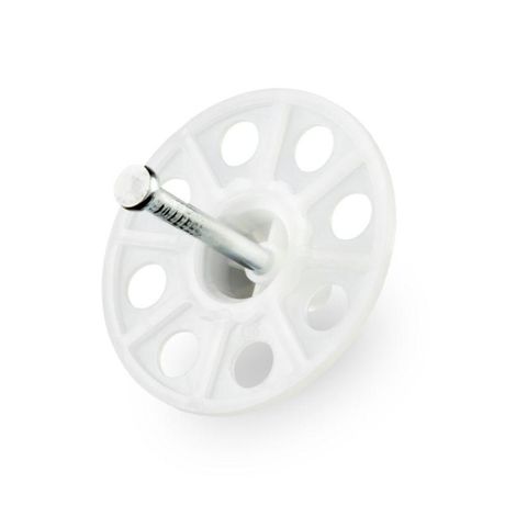 Тарельчатый дюбель гриб с гвоздем для ПМ IN20 белый (100 шт/уп) | PR08.12247 Промрукав Строитель