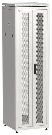 Шкаф напольный сетевой 19' LINEA N 42U 600х600мм передняя распашная перфорированная дверь задняя серый - LN35-42U66-2PP IEK