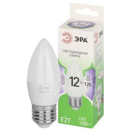 Лампа светодиодная LED 12 Вт 1200Лм 6500К свеча холодный E27 220-240В B35-12W-865-E27 Green Line - Б0067127 ЭРА