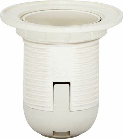 Патрон люстровый Е27 пластик с кольцом белый - 22348 FERON LH110