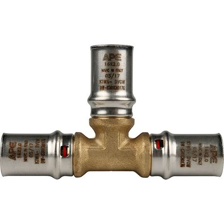 Тройник равнопроходный 16х16х16 для металлопластиковых труб прессовой - SFP-0006-161616 STOUT RG008S9C1I0L8J