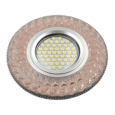 Светильник декор.встр Luciole DLS-L144 GU5.3 GLASSY/LIGHT TEA доп.LED подсветка 3Вт, стекл,зерк./светло-коричневый. | UL-00003889 Fametto