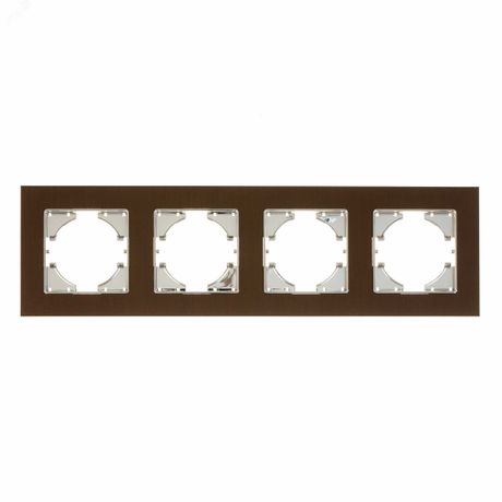 Рамка 4-местная Ugra алюминий, коричневый - С1140-036 GUSI