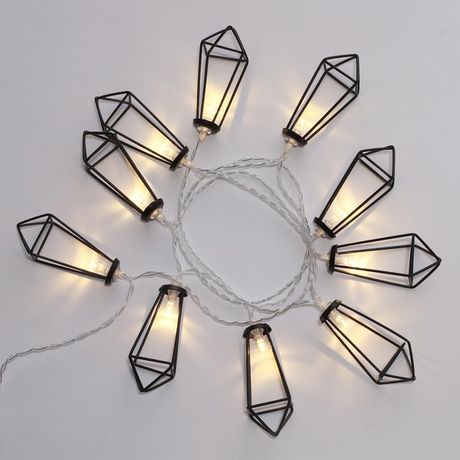 Гирлянда светодиодная Кристаллы черные 10 LED, 1,5 м, прозрачный ПВХ, теплый белый свет свечения, 2 х АА (батарейки не в комплекте) NEON-NIGHT - 304-017