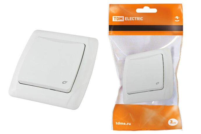 Розетка с крышкой 2П+З защитными шторками 16А 250В белая "Онега" | SQ1805-0014 TDM