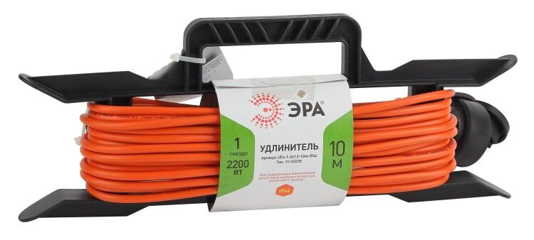 Удлинитель силовой UFx-1-2x1.0-10m-IP44 на рамке б/з 1 гн 10м ПВС 2х1 ЭРА - Б0043039