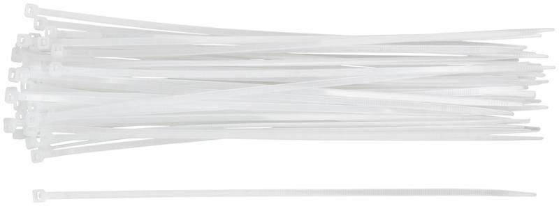 Хомуты нейлоновые 250х3.6мм белые для проводов (50шт) - 60422 РОС