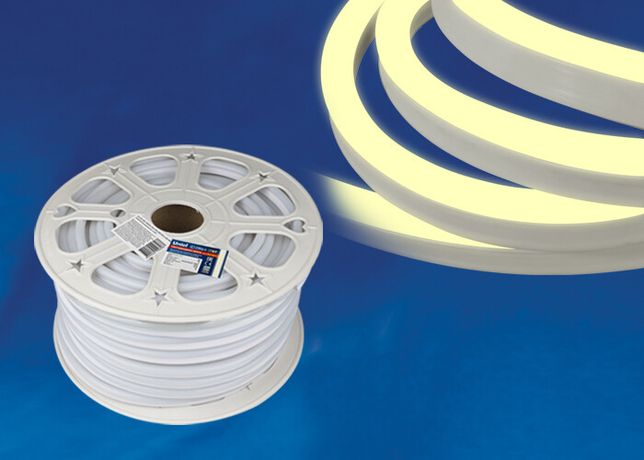 Лента светодиодная ULS-N21-2835-120LED/m-8mm-IP67-220V-8W/m-50M-WW NEON 8Вт/м 120LED/м тепл. бел. IP67 220В 8мм гибкая герметичная (уп.50м) Uniel UL-00002925 ULS-N21-0002