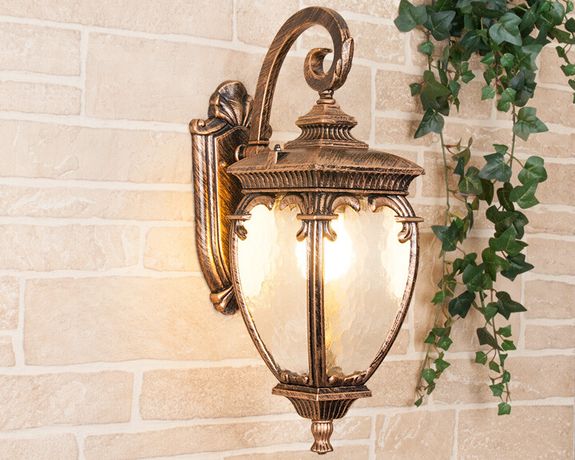 Светильник садово-парковый GLYF-8024D Andromeda D черное золото настенный | a027996 Elektrostandard