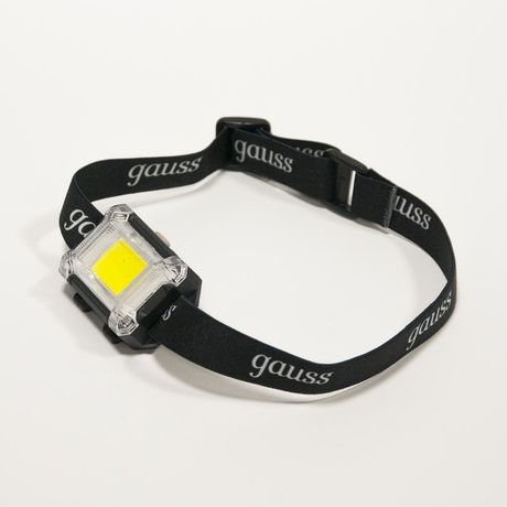 Фонарь светодиодный налобный 3 Вт 180 лм Черный IP33 на батарейках 3xААА GFL Gauss - GF304