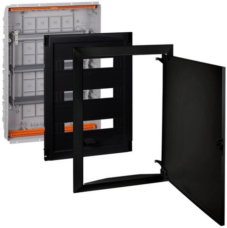 Щит СП 54мод. Тусо 686х518х125мм с метал. дверцей черн. Ruvinil 68154МЧ TYCO