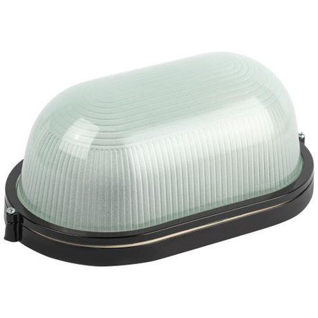 Светильник НБП 04-100-001 Акватермо алюминий/стекло IP54 E27 max 100Вт 280х160 овал черный | Б0063863 ЭРА